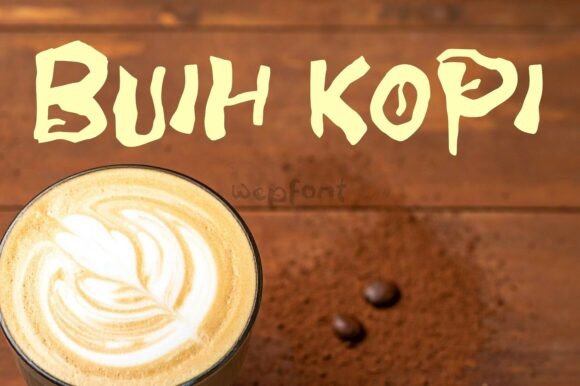 Buih Kopi: A Vibrant Display Font for Handmade Labels & Printables
