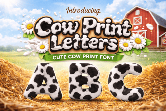 Cow Print Letters: A Playful Display Font with Gentle Personality