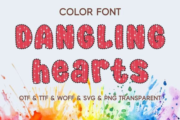 Dangling Hearts: A Playful Color Font for Small Business Branding