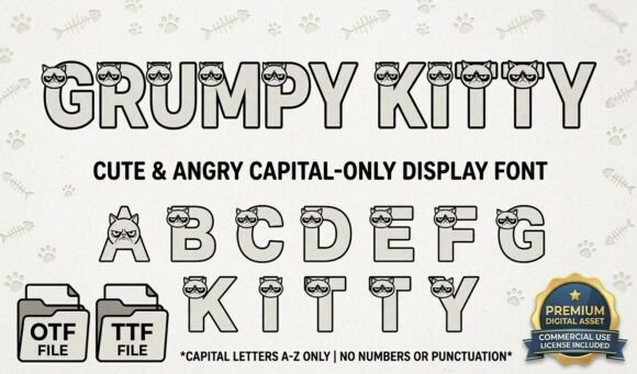 Grumpy Kitty: A Decorative Display Font That Commands Attention