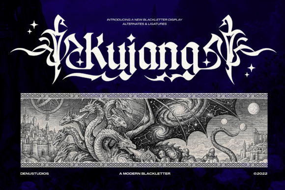 Kujang: A Mythic Blackletter Typeface for Bold Digital Branding