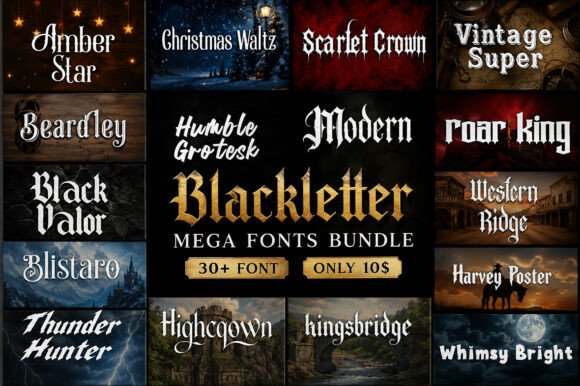 Modern Blackletter Mega Bundle: A Display Font for Digital Brand Impact