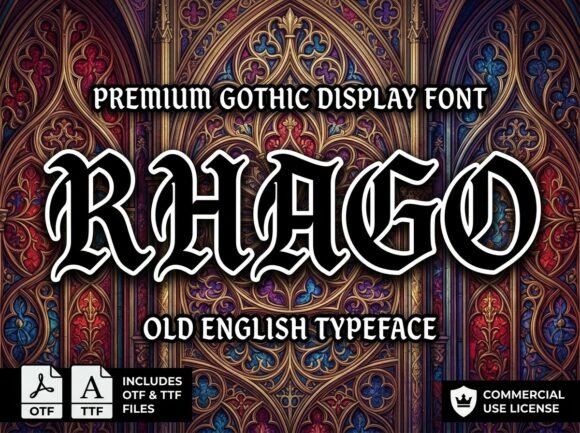 Rhago: A Blackletter Display Font That Anchors Brand Identity